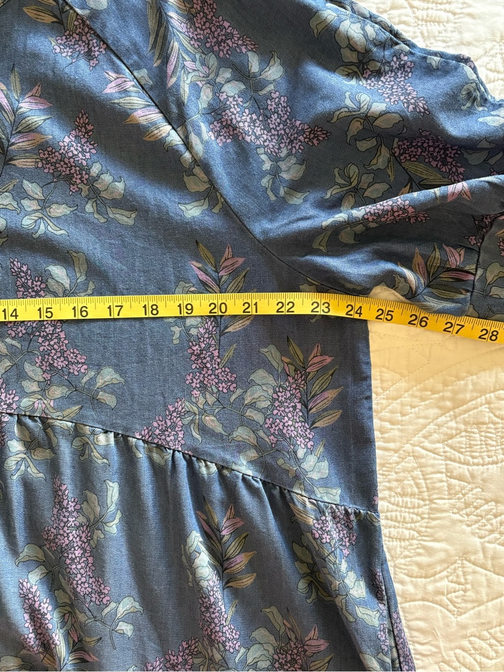 Natural Life Rebecca Tiered Midi Shirt Dress Blue Floral Lyocell Blend - XXL - Picture 11 of 12